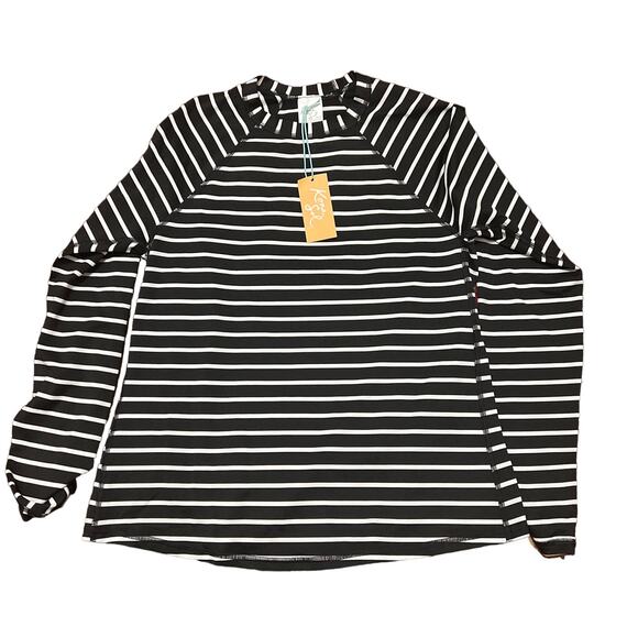 Kona Sol UPF 50 Crewneck Swim Shirt Rash Guard Black NWT Size S - Picture 2 of 4